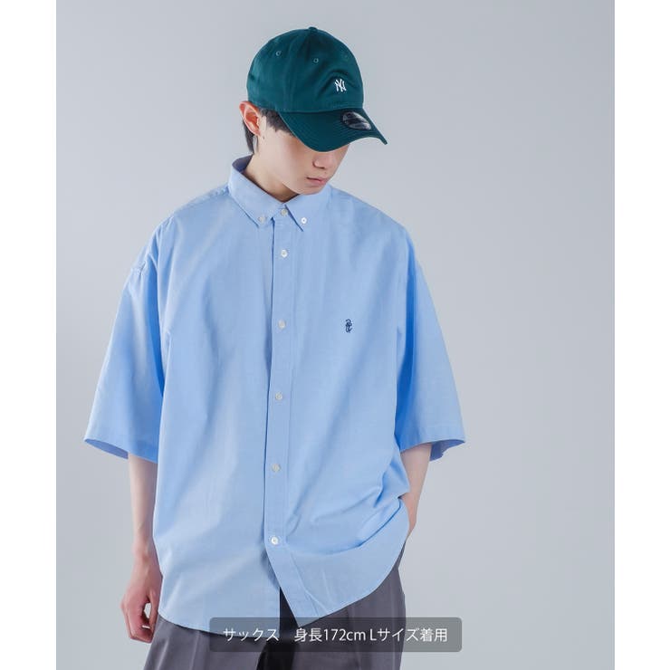 メンズ 半袖シャツ 刺しゅう レタリング M00413 送料無料】メンズ 男性 服 トップス 薔薇刺繍ドルマンスリーブ