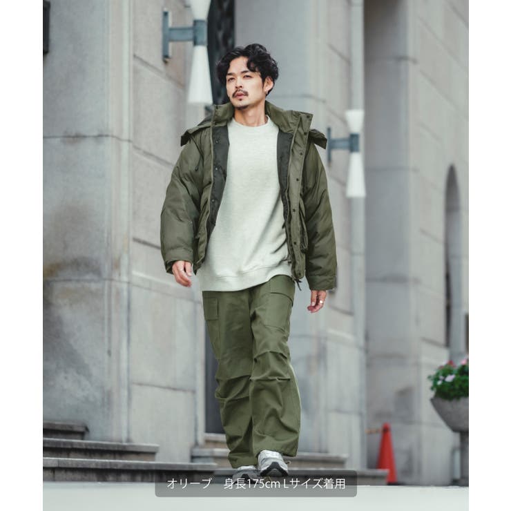 XLARGE フード付きダウンジャケット XLサイズ オリーブ