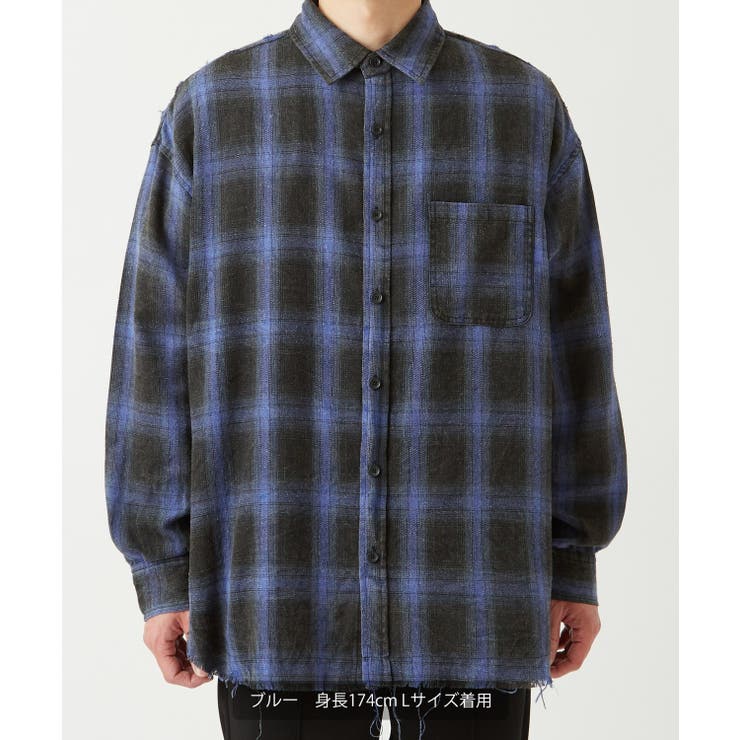 長袖シャツ メンズ オンブレチェック[品番：IP000005893]｜improves