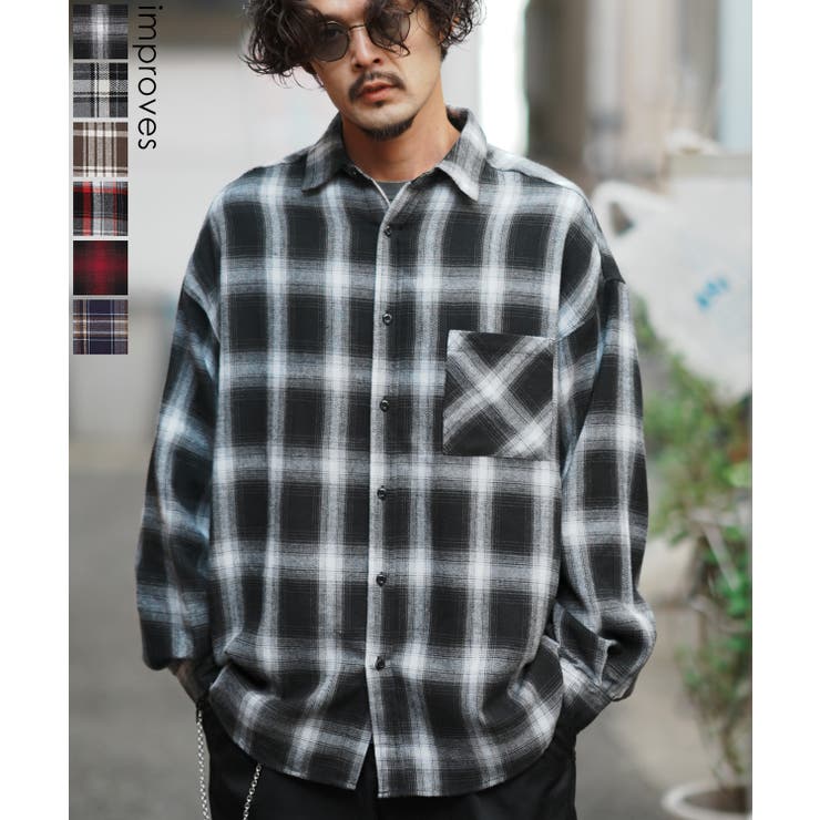 長袖シャツ メンズ ビエラチェック | improves | 詳細画像1 