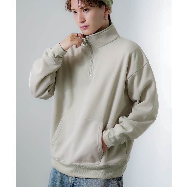グレージュ | トレーナー メンズ ハーフジップ | improves