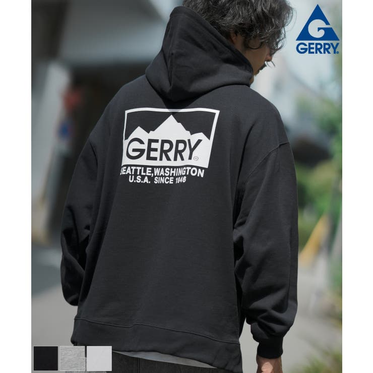 パーカー 「GERRY」別注 ボックスロゴ プリント 裏毛スウェット プル