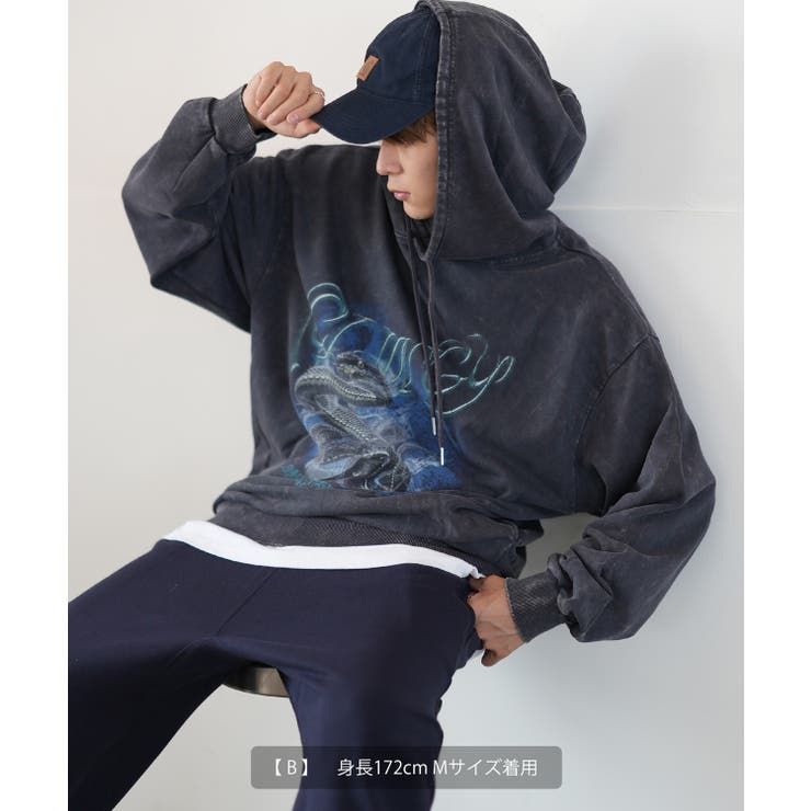 【値下げ・即発送！】PERSONSOUL 短丈 ヴィンテージ加工 パーカー SEQUENZ（シークエンズ）】FADE ZIP P/K /フルジップ オーバー
