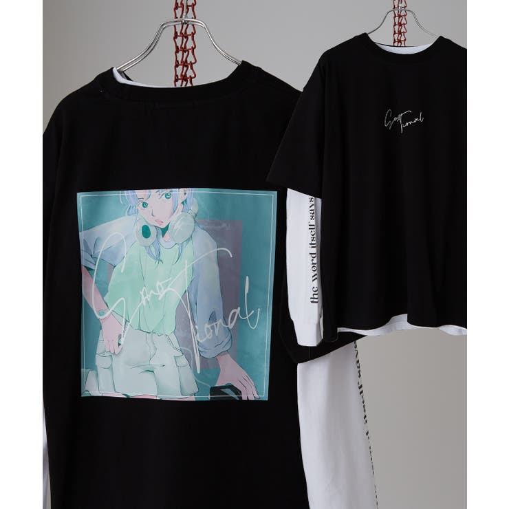 ブラック×ホワイト | Tシャツ メンズ 重ね着 | improves