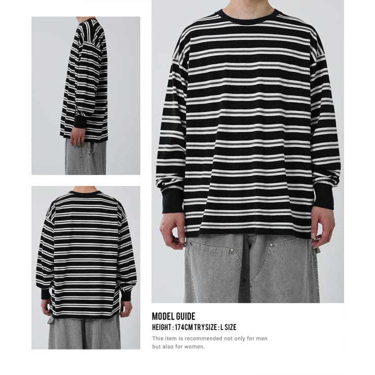 長袖Tシャツ メンズ マルチボーダー[品番：IP000006482]｜improves