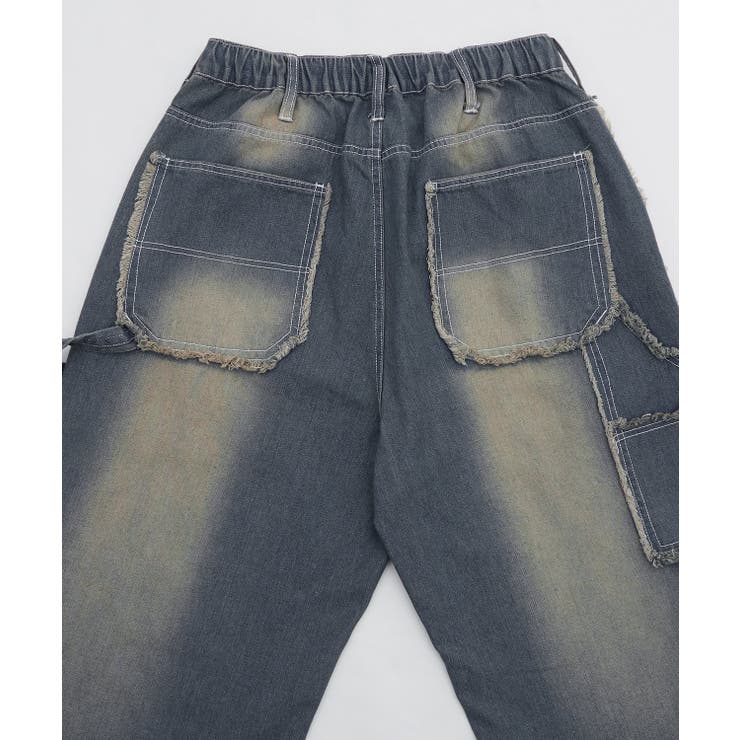 デニムパンツ メンズ フリンジ加工[品番：IP000006766