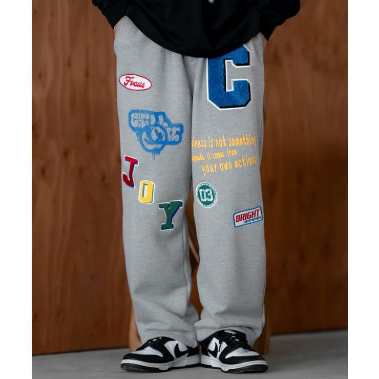 スウェットパンツ メンズ カレッジワッペン[品番：IP000006768