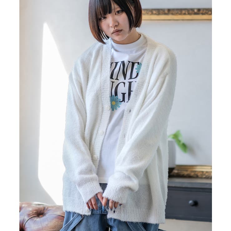 ホワイト | カーディガン メンズ フェザーヤーン | improves