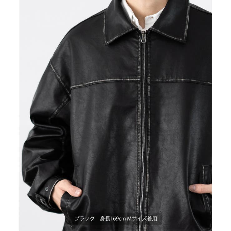 PAUL&JOE メンズブルゾン LAKOLE ブルゾン アウター ウォッシュドPUレザーブルゾン