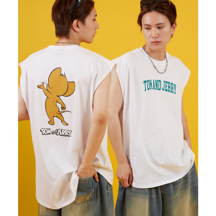 Ａ-ホワイト | ノースリーブTシャツ メンズ TOM&JERRY | improves