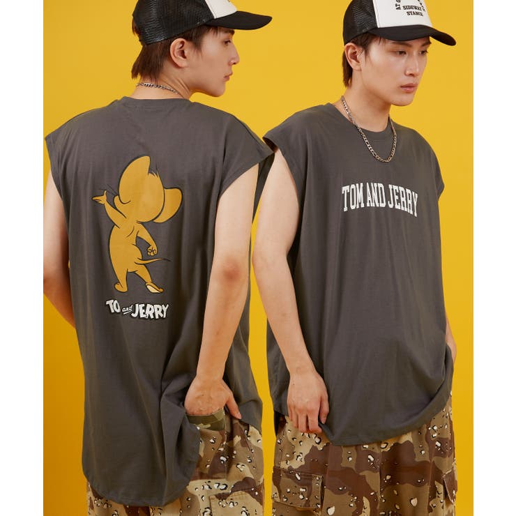 Ａ-チャコール | ノースリーブTシャツ メンズ TOM&JERRY | improves
