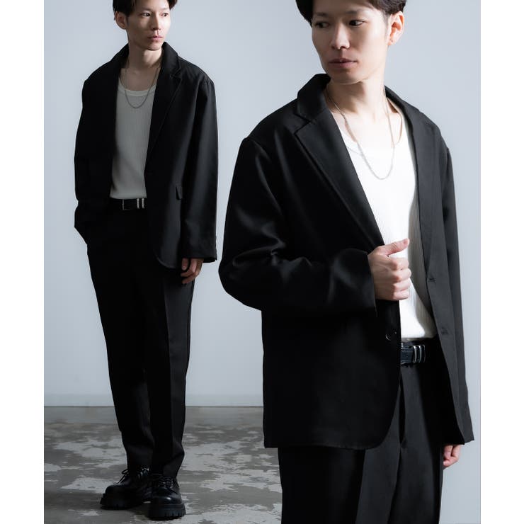 ブラック | セットアップ メンズ テーラードジャケット | improves