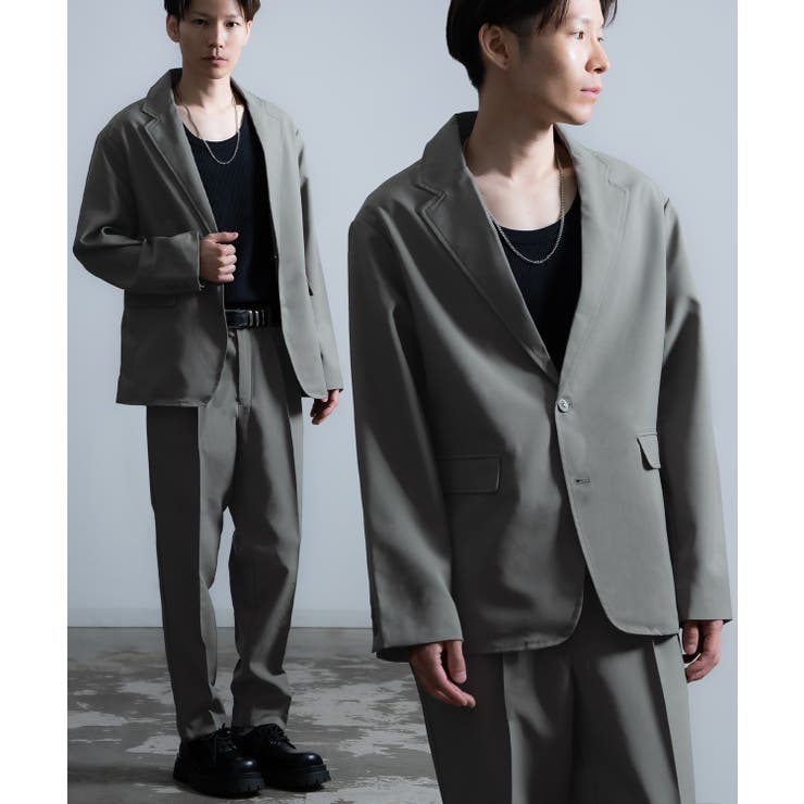 スモーキーグレー | セットアップ メンズ テーラードジャケット | improves