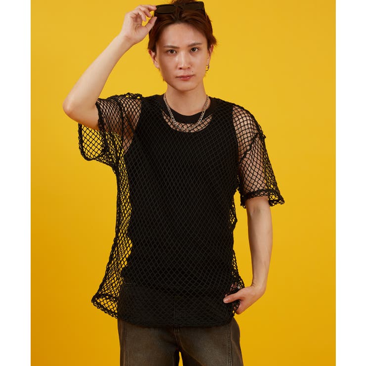 ブラック | メッシュTシャツ メンズ レディース | improves