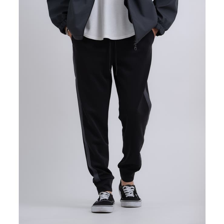 ブラック×チャコール | ジョガーパンツ メンズ ライン | improves