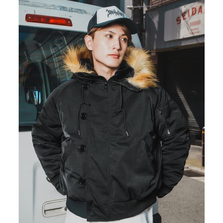 ブラック | ミリタリージャケット メンズ N | improves