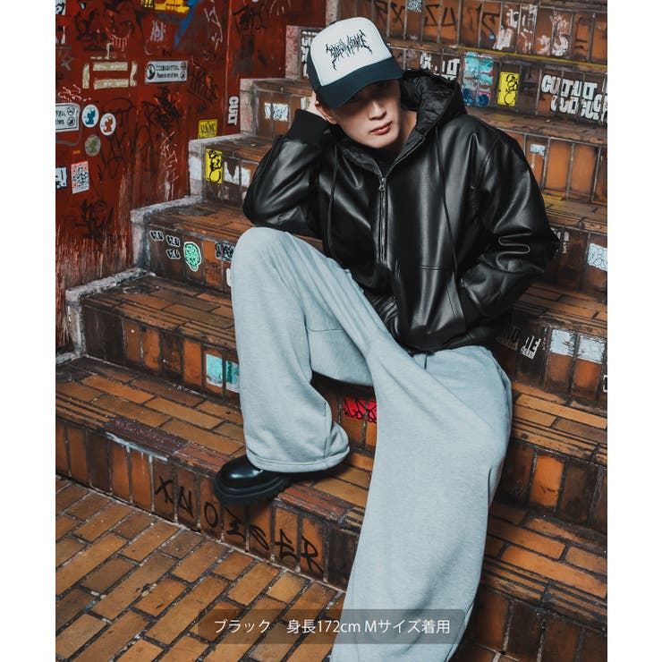 パーカー メンズ フェイクレザー | improves | 詳細画像5 