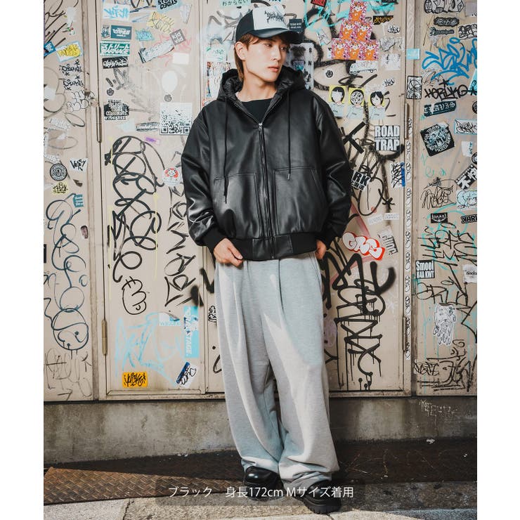 パーカー メンズ フェイクレザー | improves | 詳細画像8 