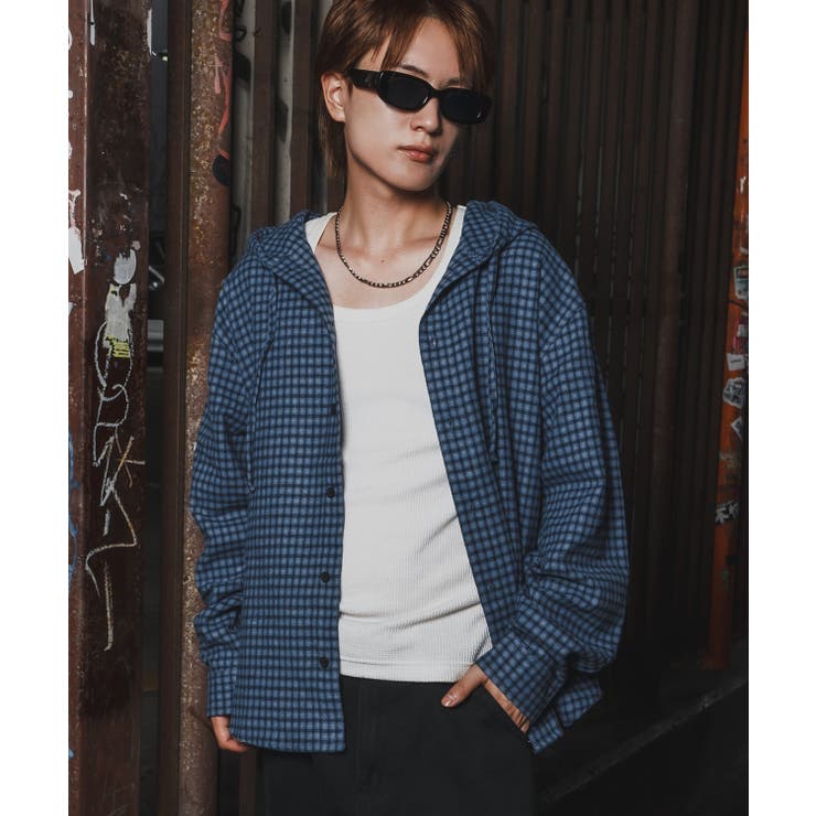 ブルー×ネイビー | シャツ メンズ チェック柄 | improves