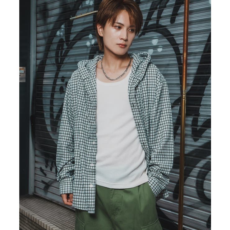 ホワイト×グレー | シャツ メンズ チェック柄 | improves