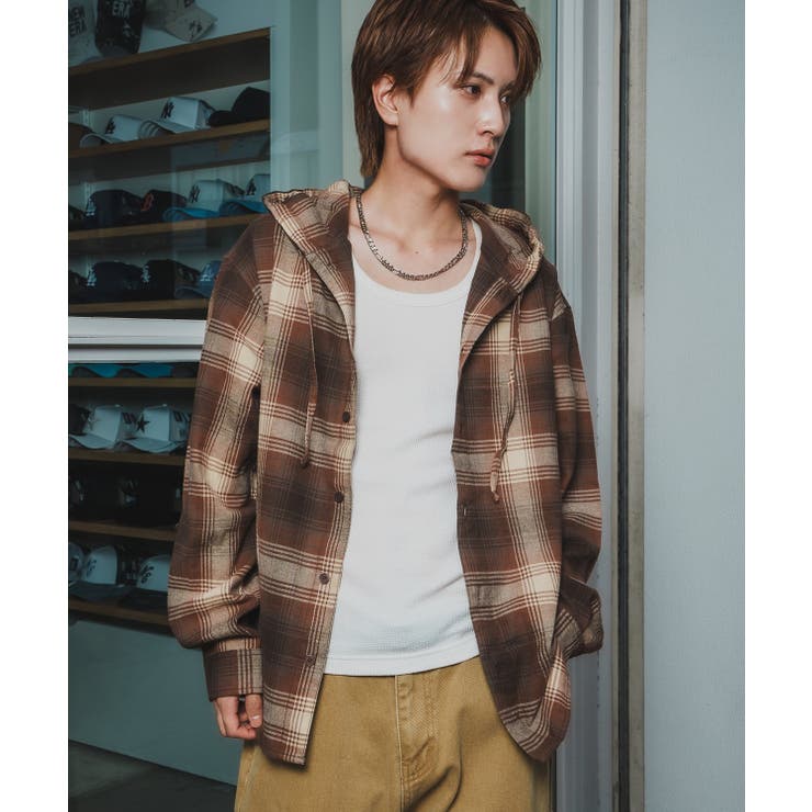 ブラウン | シャツ メンズ チェック柄 | improves