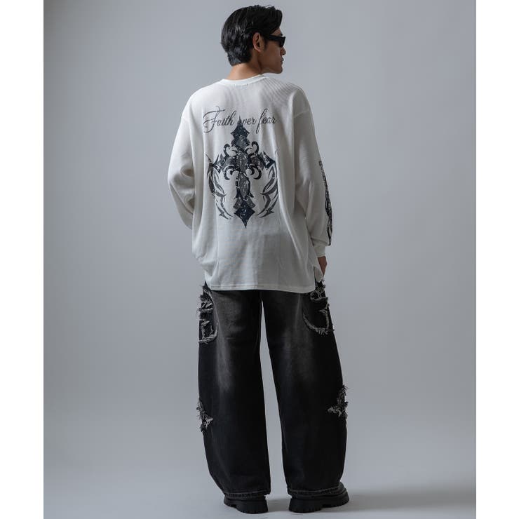 長袖Tシャツ メンズ クロススカル | improves | 詳細画像3 