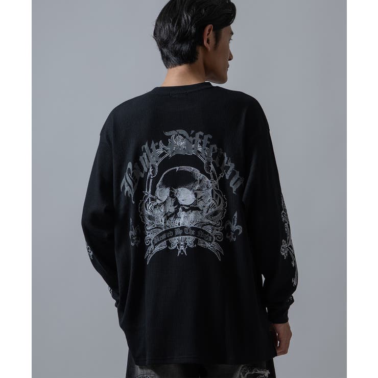 D*読様 GILDAN Sick Boy スカル 長袖Tシャツ ブラック 2XL 長袖Tシャツ メンズ クロススカル[品番：IP000007808]｜improves（イン