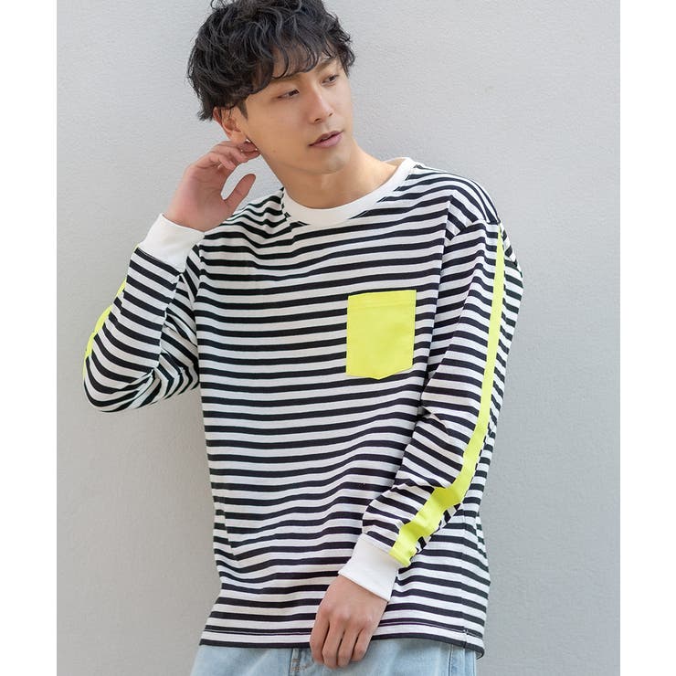 リンカブル　ネオンボーダーTシャツ LINKABLE リンカブル ネオンボーダートップス 25SS-CS001 半袖