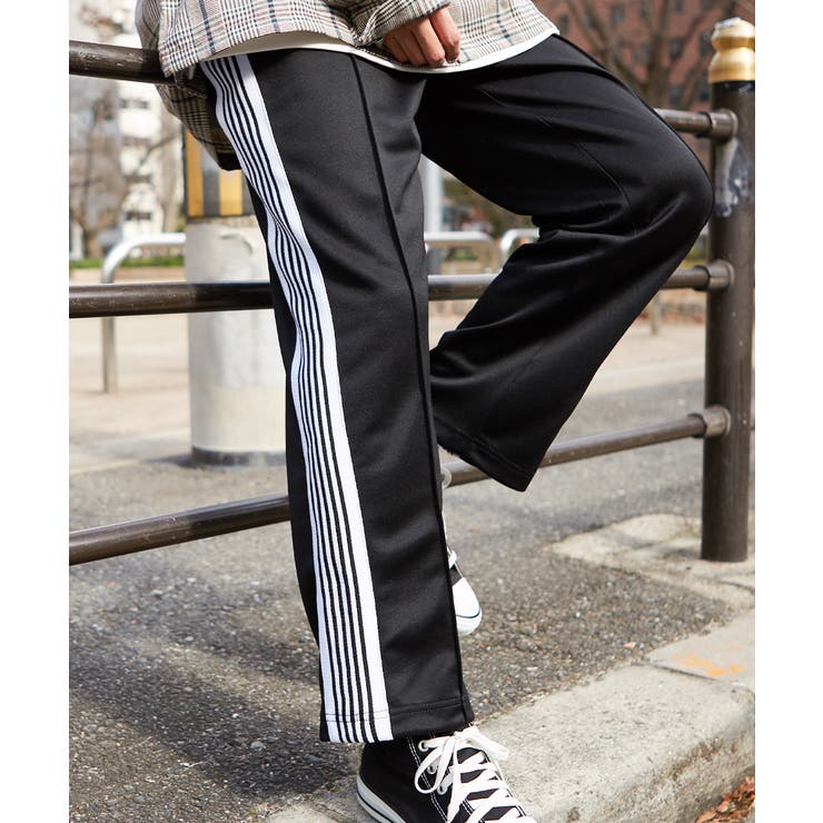 サイドライン ジャージ ワイドパンツ[品番：IP000004608