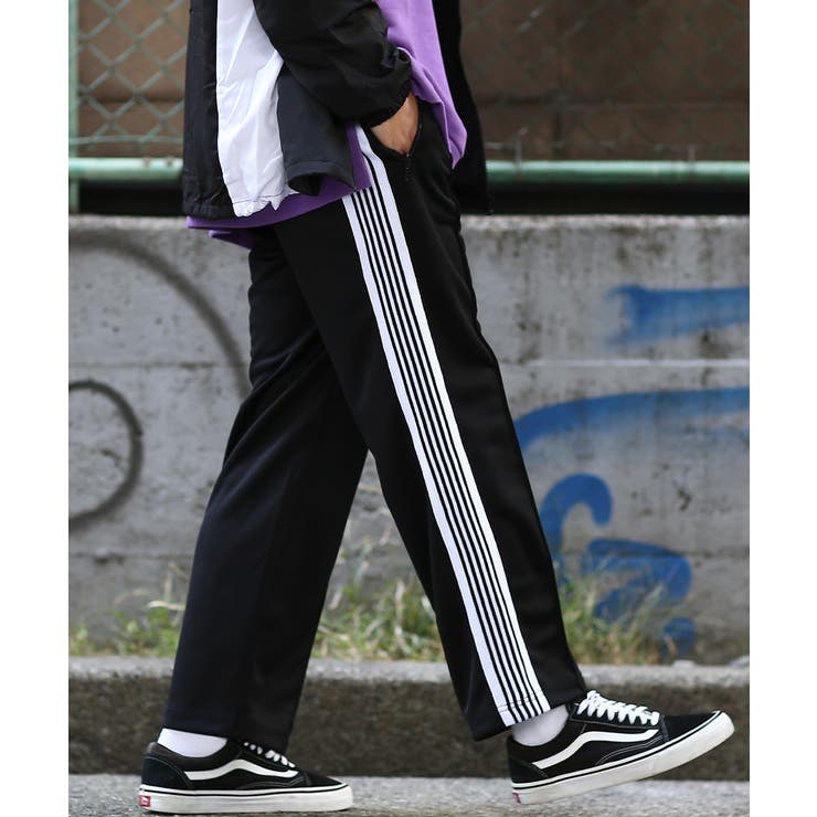 サイドライン ジャージ ワイドパンツ[品番：IP000004608