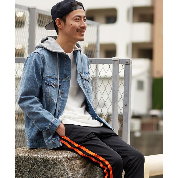 Gジャージ アウター メンズ服 フード付き デニム 長袖 秋冬 JCCS056 