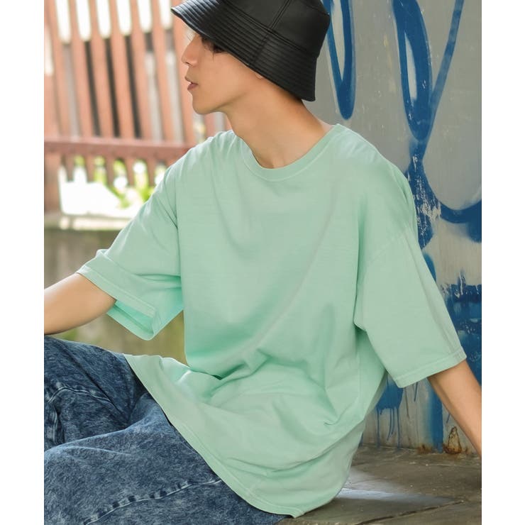 Tシャツ メンズ 半袖Tシャツ 無地 ピグメント 丸首 クルーネック[品番