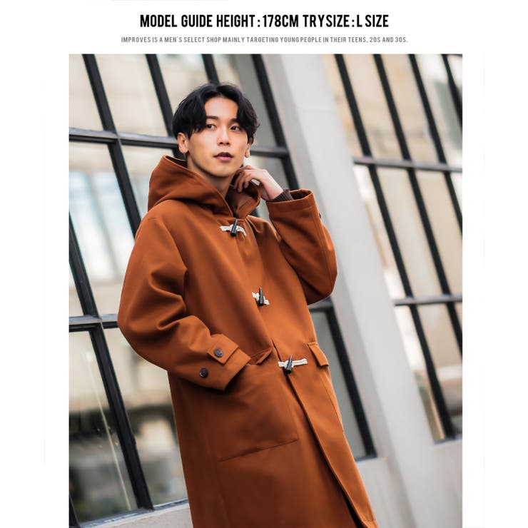 ネイビー】ダッフルコート メンズ メルトン[品番:IP000005795