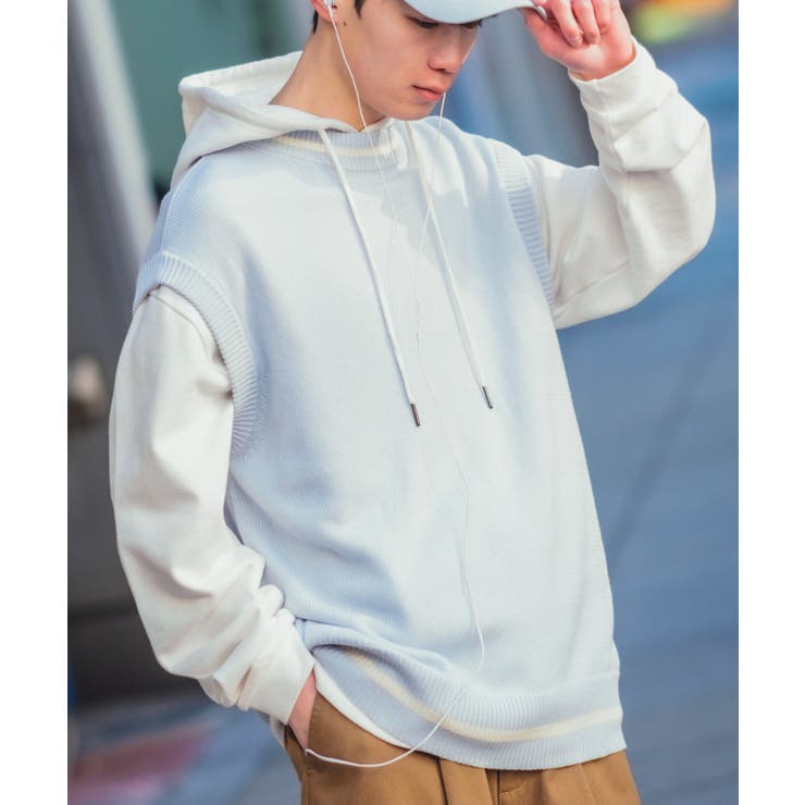 ライトブルー | ニットベスト メンズ NULL | improves