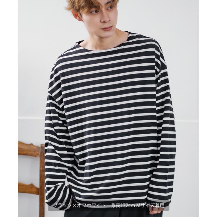長袖Tシャツ メンズ ボートネック[品番：IP000005985]｜improves（イン
