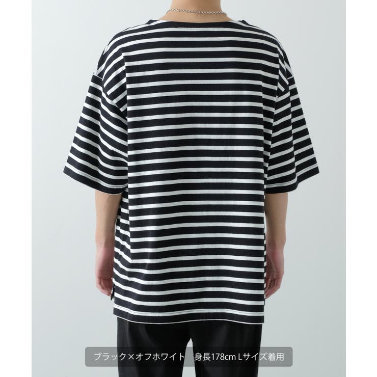 五分袖Tシャツ メンズ ボートネック[品番：IP000005986]｜improves
