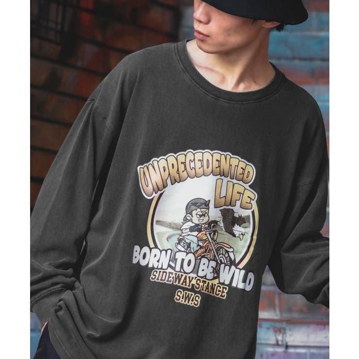 ウォッシュドブラック | 長袖Tシャツ メンズ SIDEWAY | improves