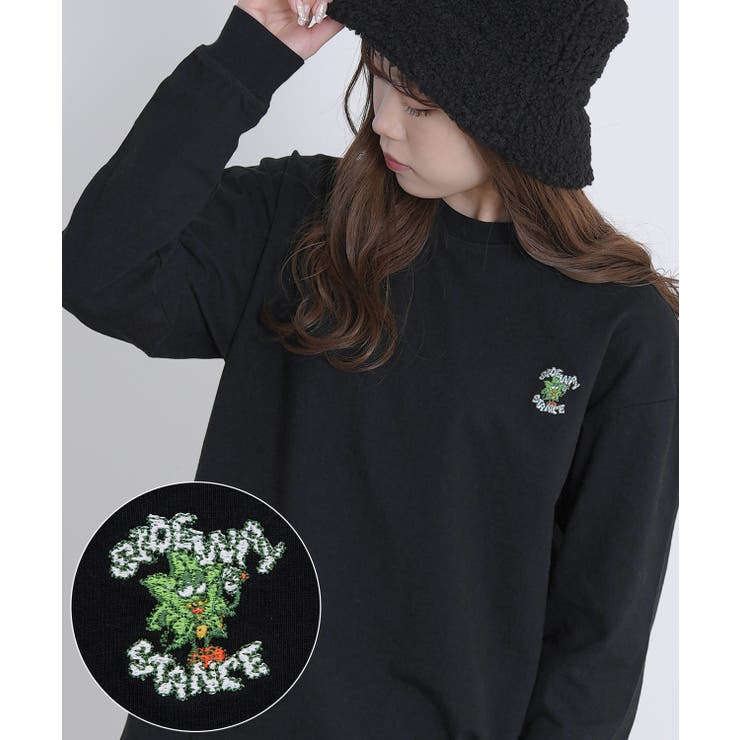 ブラック | 長袖Tシャツ メンズ SIDEWAY | improves