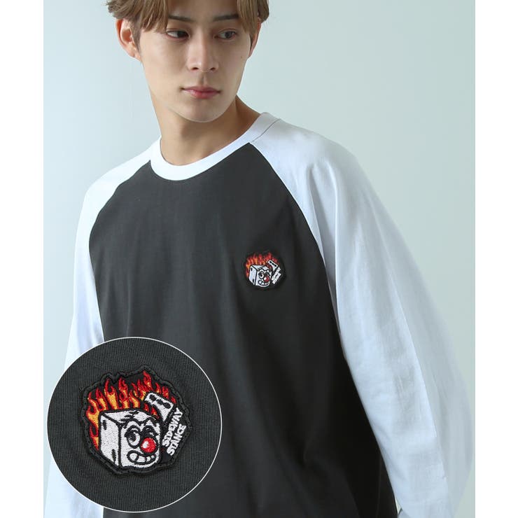 Ｃ-スミクロ×ホワイト | 長袖Tシャツ メンズ SIDEWAY | improves