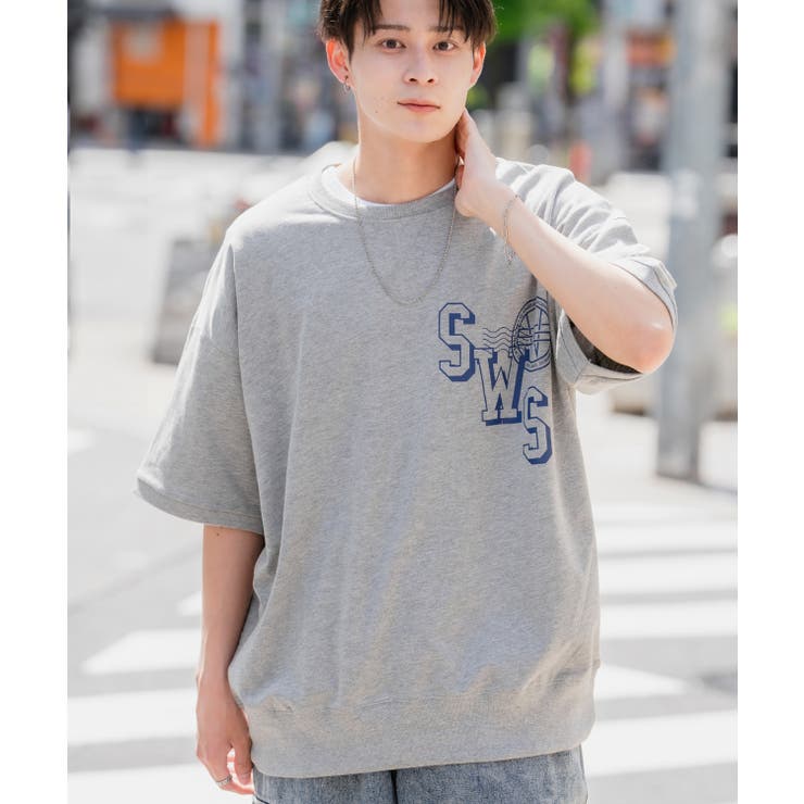 杢グレー | 半袖トレーナーシャツ メンズ SIDEWAY | improves