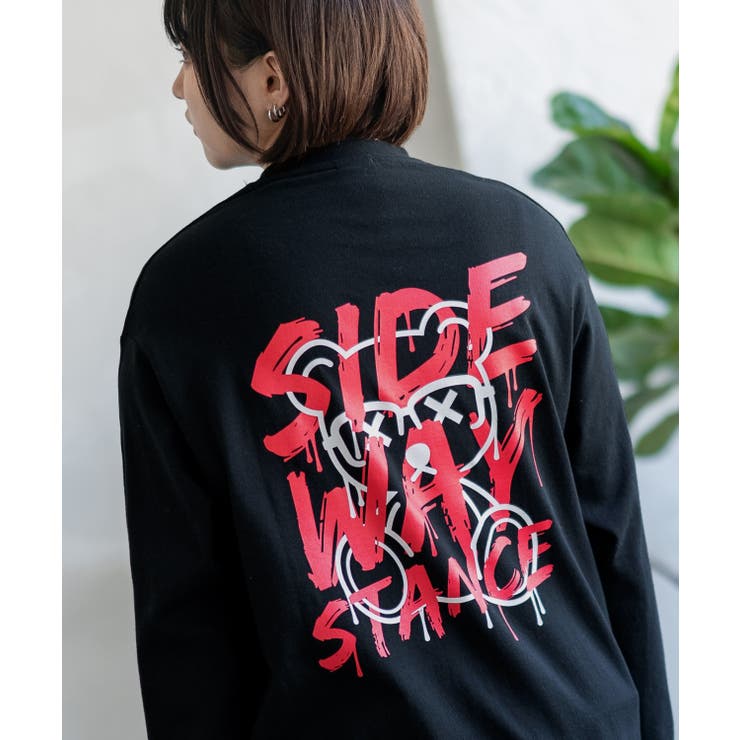 ブラック | 長袖Tシャツ レディース SIDEWAY | improves