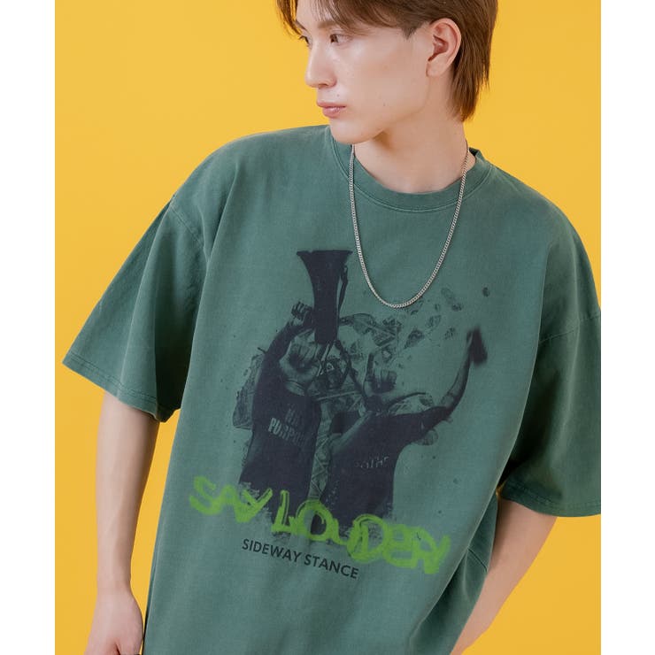 グリーン | ピグメント 半袖Tシャツ メンズ | improves