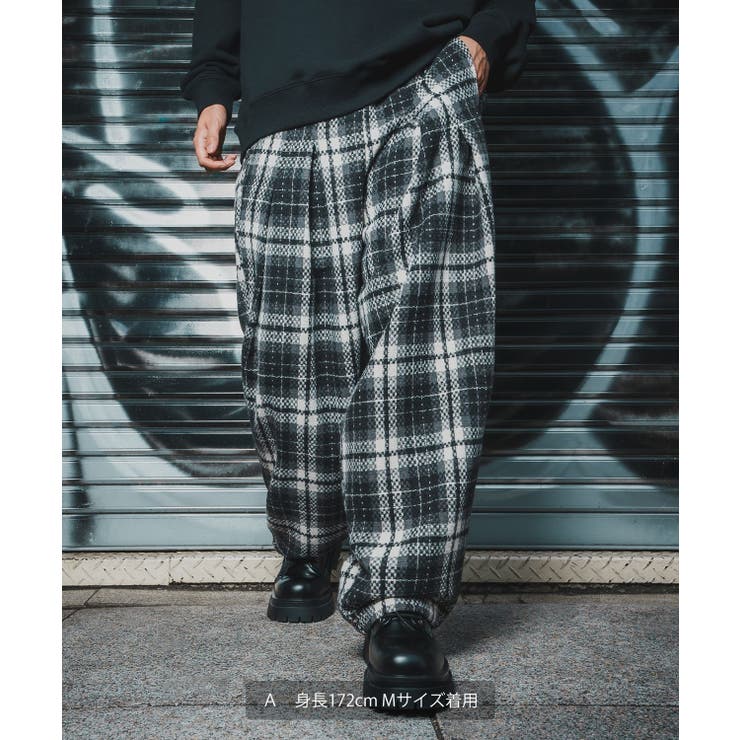 ワイドパンツ メンズ チェック柄 | improves | 詳細画像2 