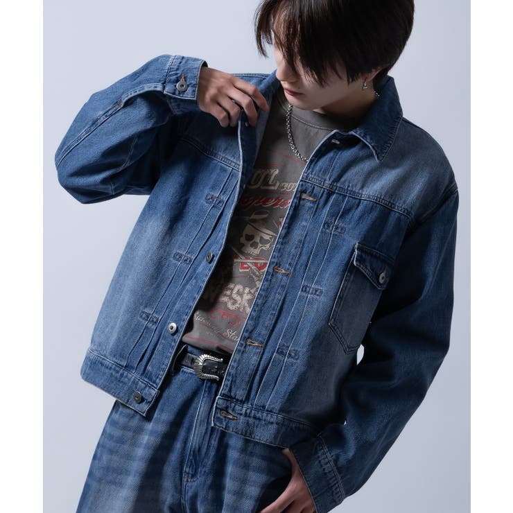 ブルー | デニムジャケット メンズ ショート丈 | improves