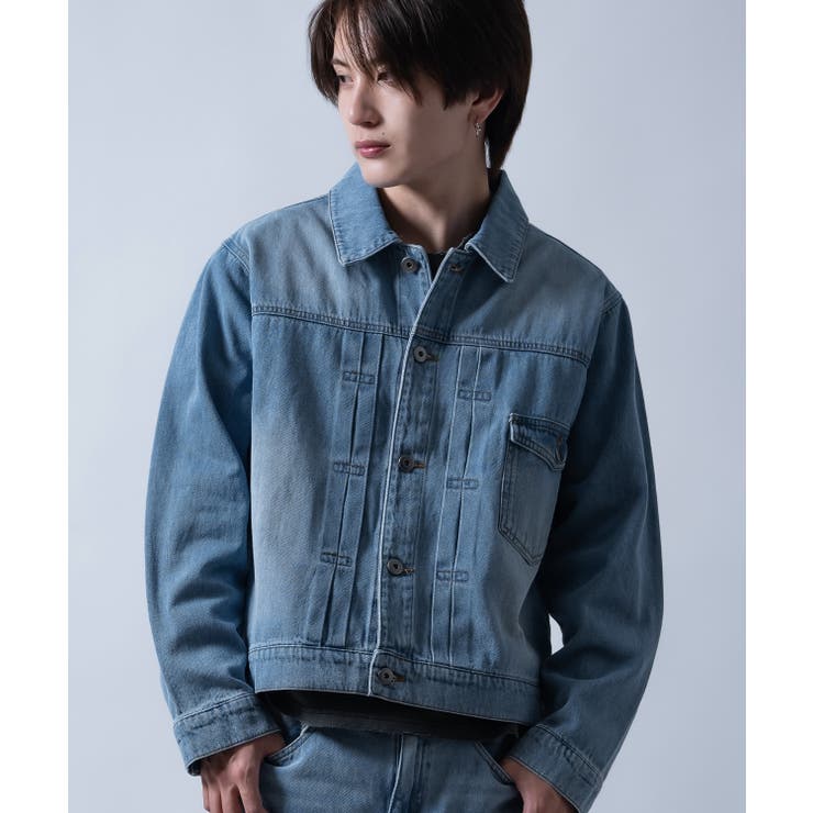 サックス | デニムジャケット メンズ ショート丈 | improves