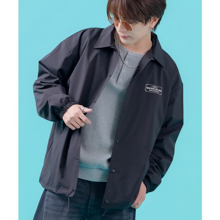 ブラック | コーチジャケット メンズ SIDEWAY | improves