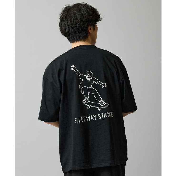 ブラック | 半袖Tシャツ メンズ SIDEWAY | improves