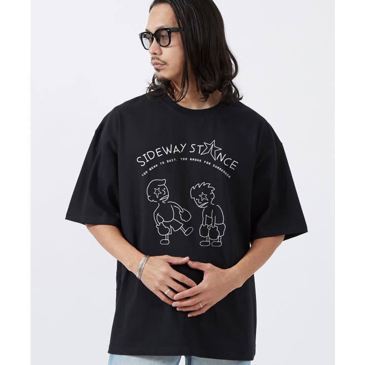 ブラック | 半袖Tシャツ メンズ SIDEWAY | improves