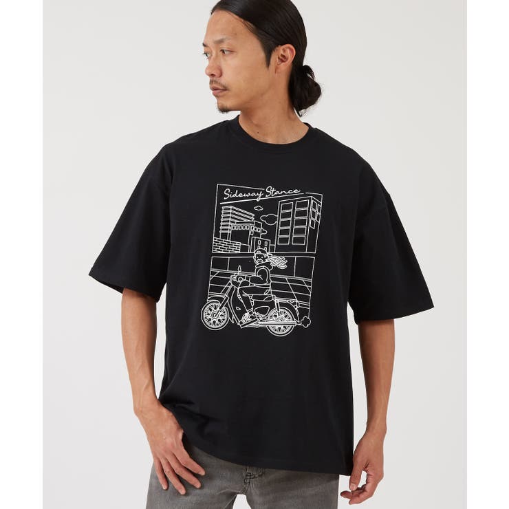 ブラック | 半袖Tシャツ メンズ SIDEWAY | improves