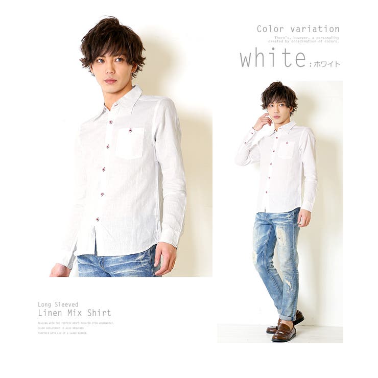 リネンシャツ メンズ麻混長袖シャツ メンズファッション | improves | 詳細画像3 